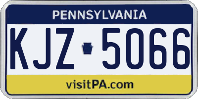 PA license plate KJZ5066