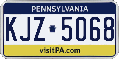 PA license plate KJZ5068