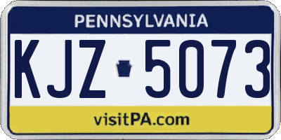 PA license plate KJZ5073
