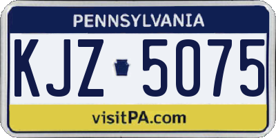 PA license plate KJZ5075