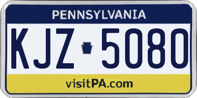 PA license plate KJZ5080
