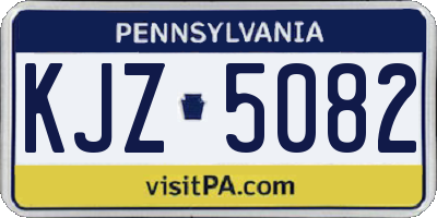 PA license plate KJZ5082
