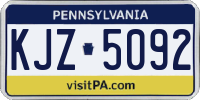 PA license plate KJZ5092
