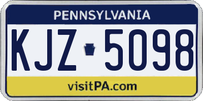 PA license plate KJZ5098