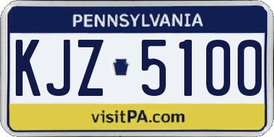 PA license plate KJZ5100