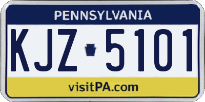 PA license plate KJZ5101