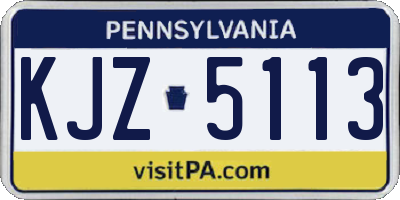 PA license plate KJZ5113