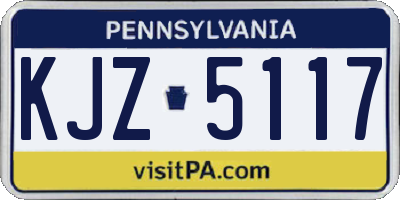 PA license plate KJZ5117