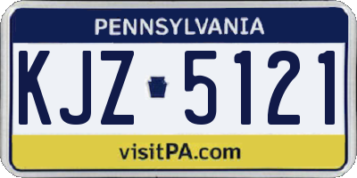 PA license plate KJZ5121