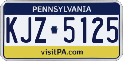 PA license plate KJZ5125