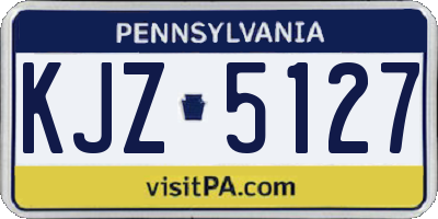 PA license plate KJZ5127