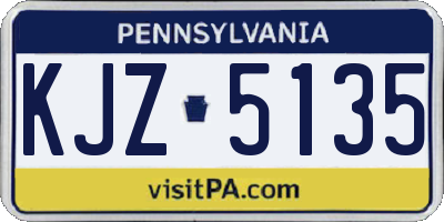PA license plate KJZ5135
