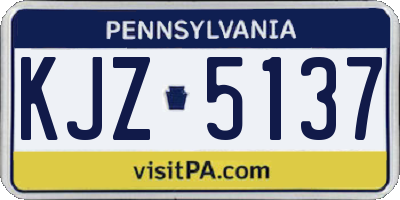 PA license plate KJZ5137