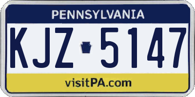 PA license plate KJZ5147