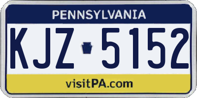 PA license plate KJZ5152