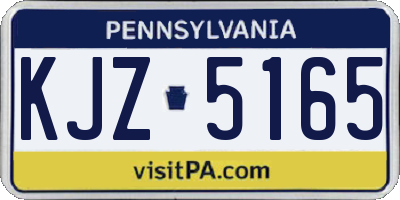 PA license plate KJZ5165