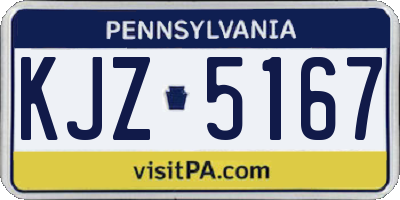 PA license plate KJZ5167