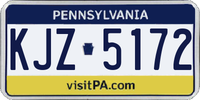 PA license plate KJZ5172