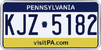 PA license plate KJZ5182