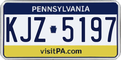 PA license plate KJZ5197
