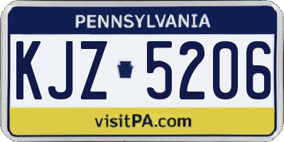 PA license plate KJZ5206