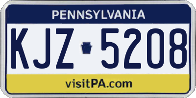 PA license plate KJZ5208