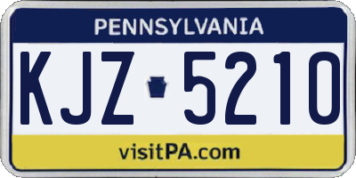 PA license plate KJZ5210