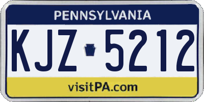 PA license plate KJZ5212