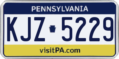PA license plate KJZ5229