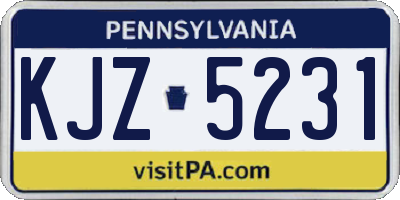PA license plate KJZ5231