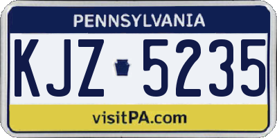 PA license plate KJZ5235