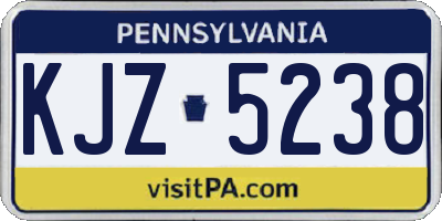 PA license plate KJZ5238