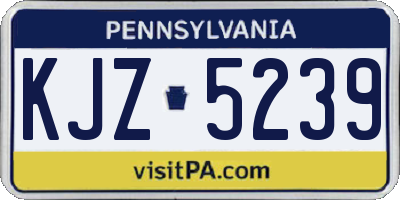 PA license plate KJZ5239