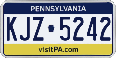 PA license plate KJZ5242