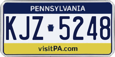 PA license plate KJZ5248