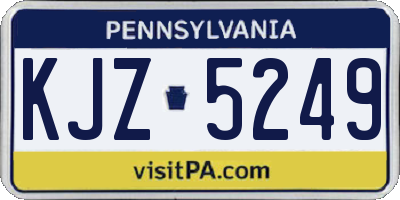 PA license plate KJZ5249