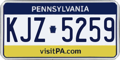 PA license plate KJZ5259