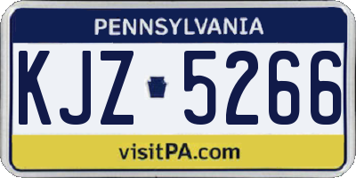PA license plate KJZ5266
