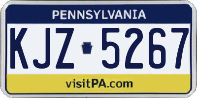 PA license plate KJZ5267