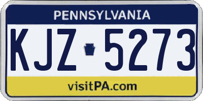 PA license plate KJZ5273