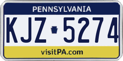PA license plate KJZ5274