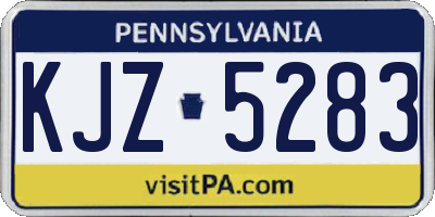 PA license plate KJZ5283
