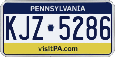 PA license plate KJZ5286