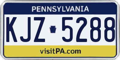 PA license plate KJZ5288