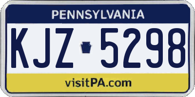 PA license plate KJZ5298