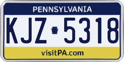 PA license plate KJZ5318