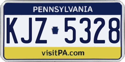 PA license plate KJZ5328