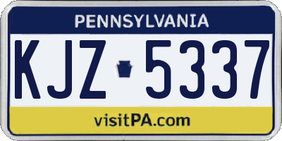 PA license plate KJZ5337