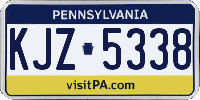 PA license plate KJZ5338