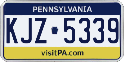 PA license plate KJZ5339